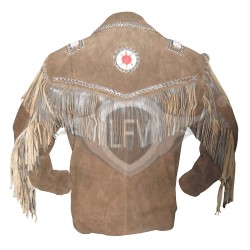 Mens Suede Leather Western Style Jacket Mens Suede Leather Western Style Jacket