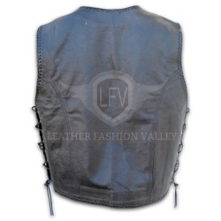 Men's Black Western Leather Vest Men's Black Western Leather Vest