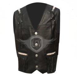 Men Black Arrow Style Western Leather vest Men Black Arrow Style Western Leather vest