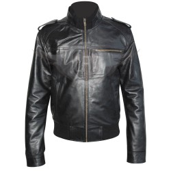 Classic Black 2 Pocket Real Leather Jacket Classic Black 2 Pocket Real Leather Jacket