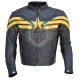 Captain America Winter Soldier Black Yellow Leather Jacket 