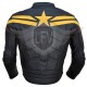 Captain America Winter Soldier Black Yellow Leather Jacket 