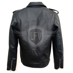 Men's Black Brando Motorcycle Leather Jacket