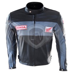 Men's Honda Motorbike Black Leather Jacket