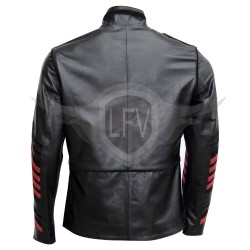 Men's Military Black Leather Jacket