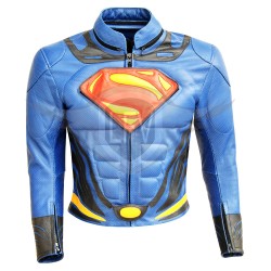 Superman Man of Steel Blue Leather Jacket Superman Man of Steel Blue Leather Jacket
