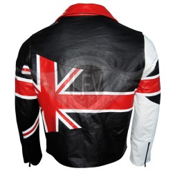 British UK Flag Motorbike Brando Style Genuine Leather Jacket  British UK Flag Motorbike Brando Style Genuine Leather Jacket